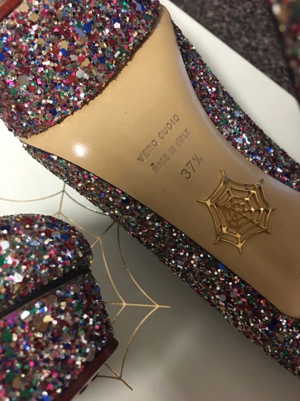 Charlotte Olympia Silver Glitter Priscilla Platform Pumps - Picture 5 of 7